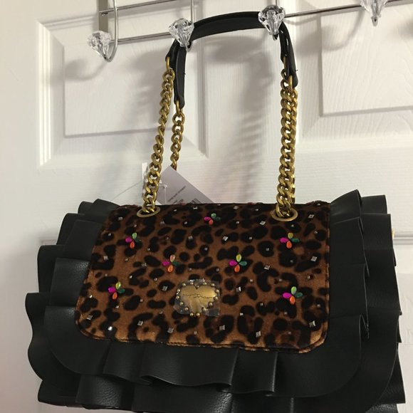 Betsey Johnson Leopard Large Handbag - So rich in Color New - Picture 3 of 6